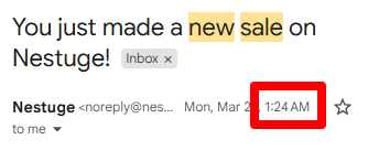 Nestuge sale notification