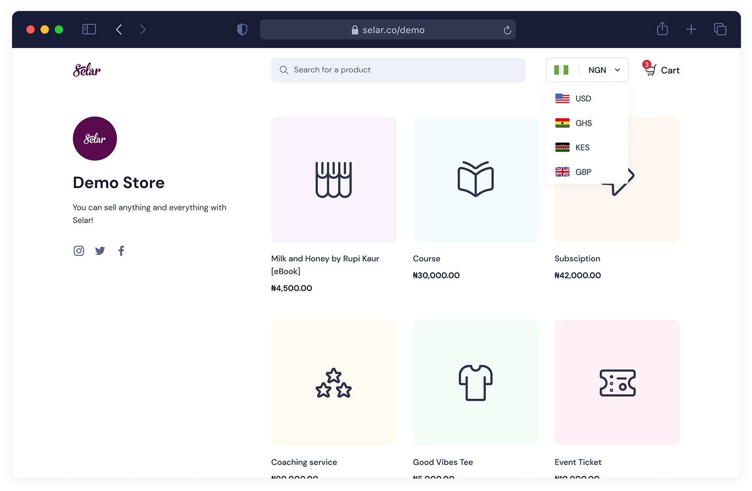 Online digital store setup