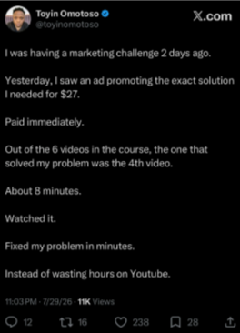 Saving time example